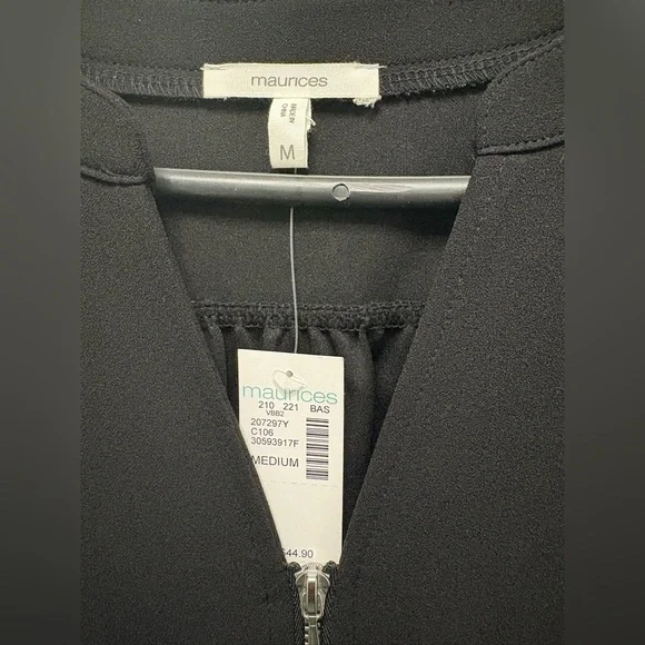 Maurices Black and White Sheath Midi Dress V-neck Sleeveless - Picture 3 of 4